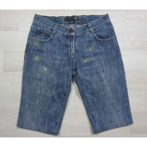 Vintage Y2K Roberto Cavalli Just Cavalli Denim Bermuda Shorts (27) Low Rise